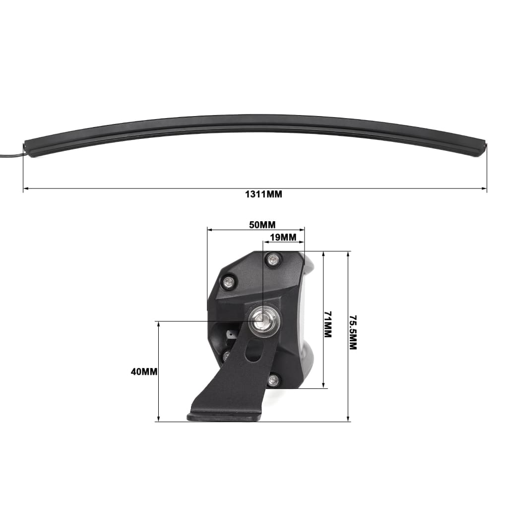 Dual Row Spot/Flood Combo Beam LED Light Bars (12" to 50", Straight or Curved)