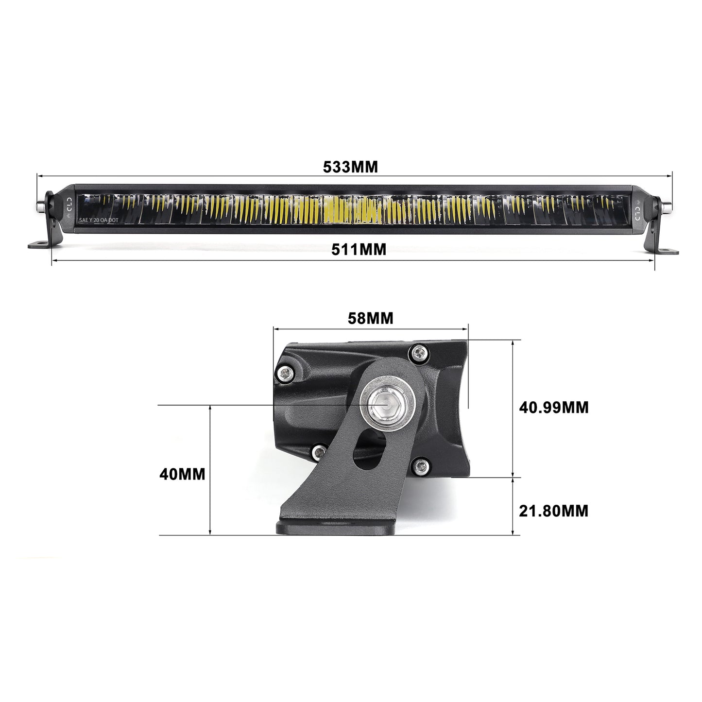 Single Row Street Legal Multi-Function LED Light Bars (6" to 20")