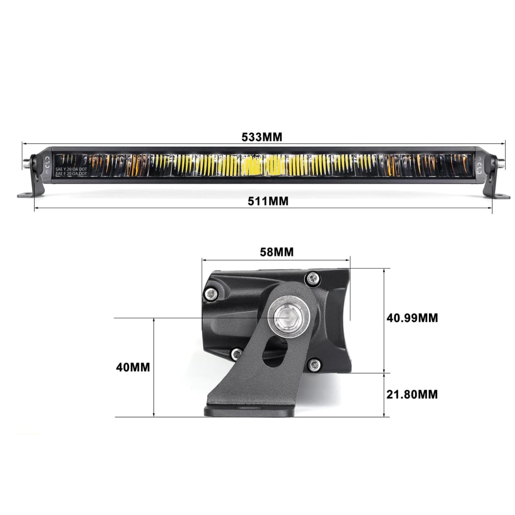 Single Row Street Legal Multi-Function LED Light Bars (6" to 20")