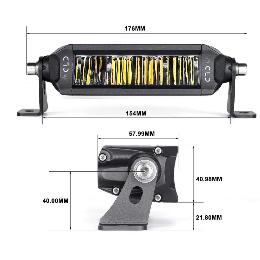 Single Row Street Legal Multi-Function LED Light Bars (6" to 20")