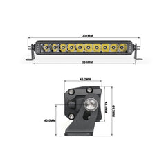 Single Row Spot/Flood Combo Beam LED Light Bars (12" to 50", Straight or Curved)