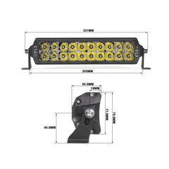 Dual Row Spot/Flood Combo Beam LED Light Bars (12" to 50", Straight or Curved)