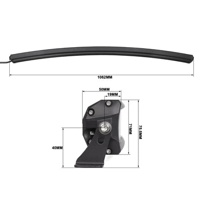 Dual Row Spot/Flood Combo Beam LED Light Bars (12" to 50", Straight or Curved)