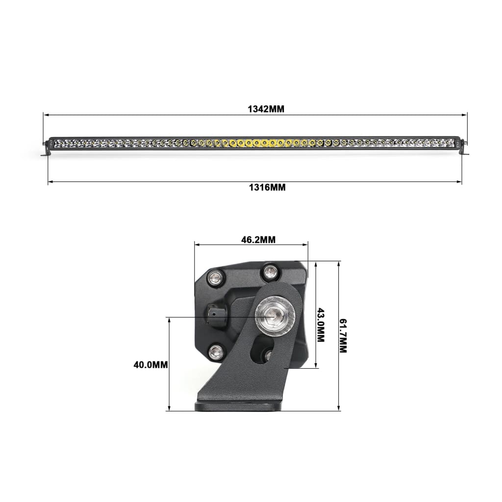 Single Row Spot/Flood Combo Beam LED Light Bars (12" to 50", Straight or Curved)